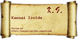 Kassai Izolda névjegykártya